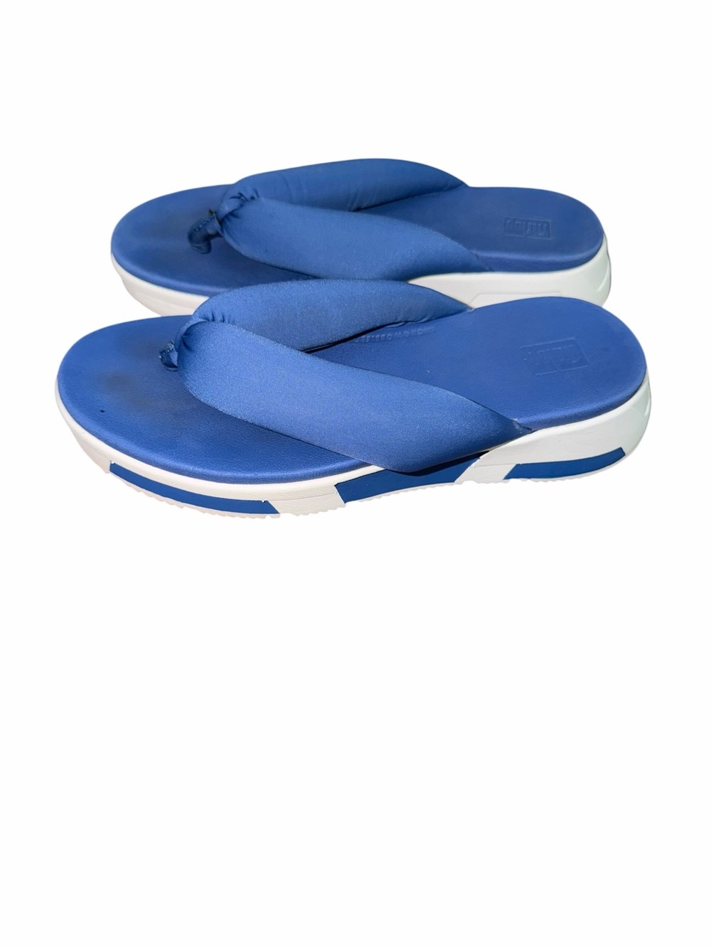 FitFlop iQushion Padded Flip Flops Blue Women’s Sandals BA2-812 Size 6 - Picture 2 of 3